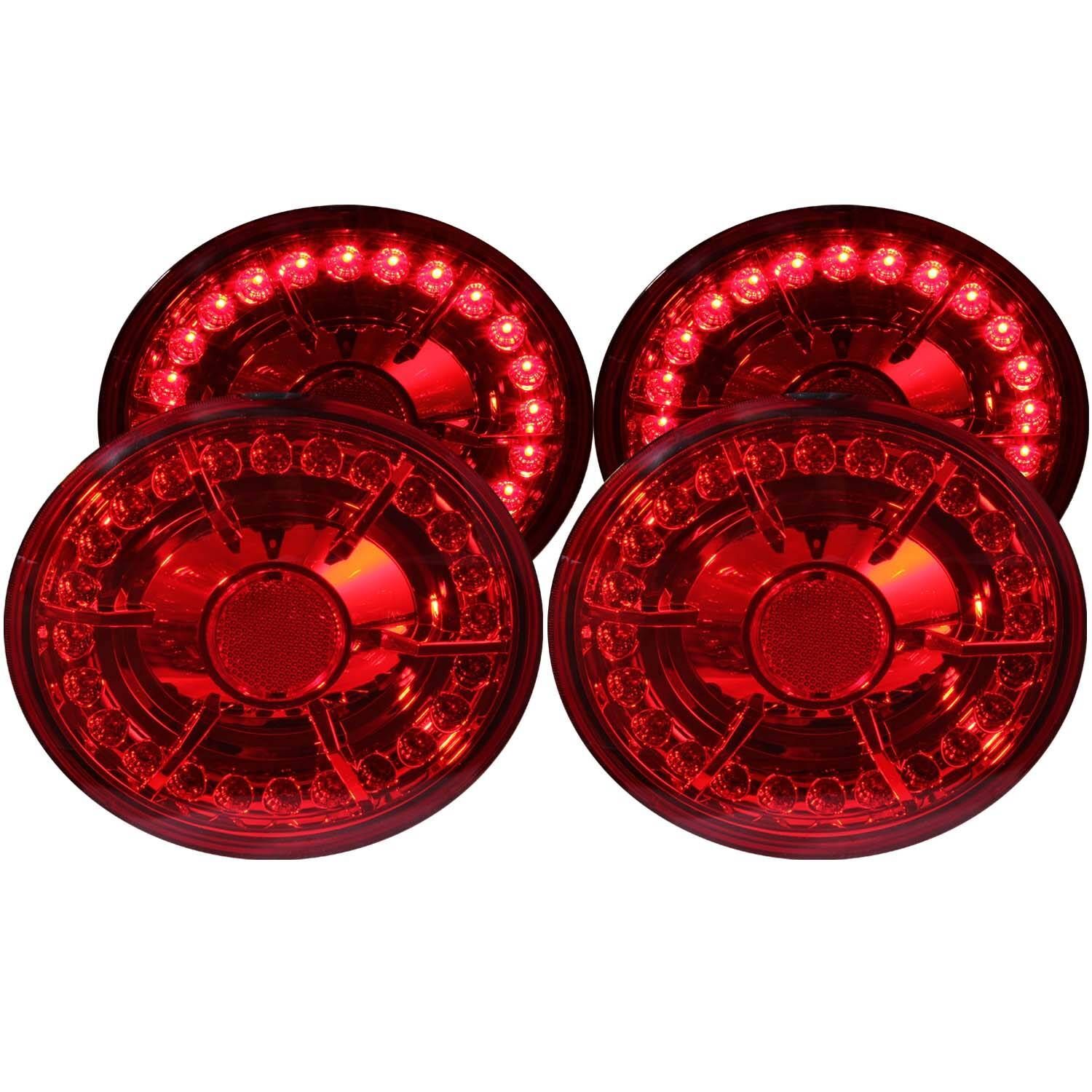 2005-2013 Chevrolet Corvette C6 Anzo LED Tail Lights Red 4PC - 321168