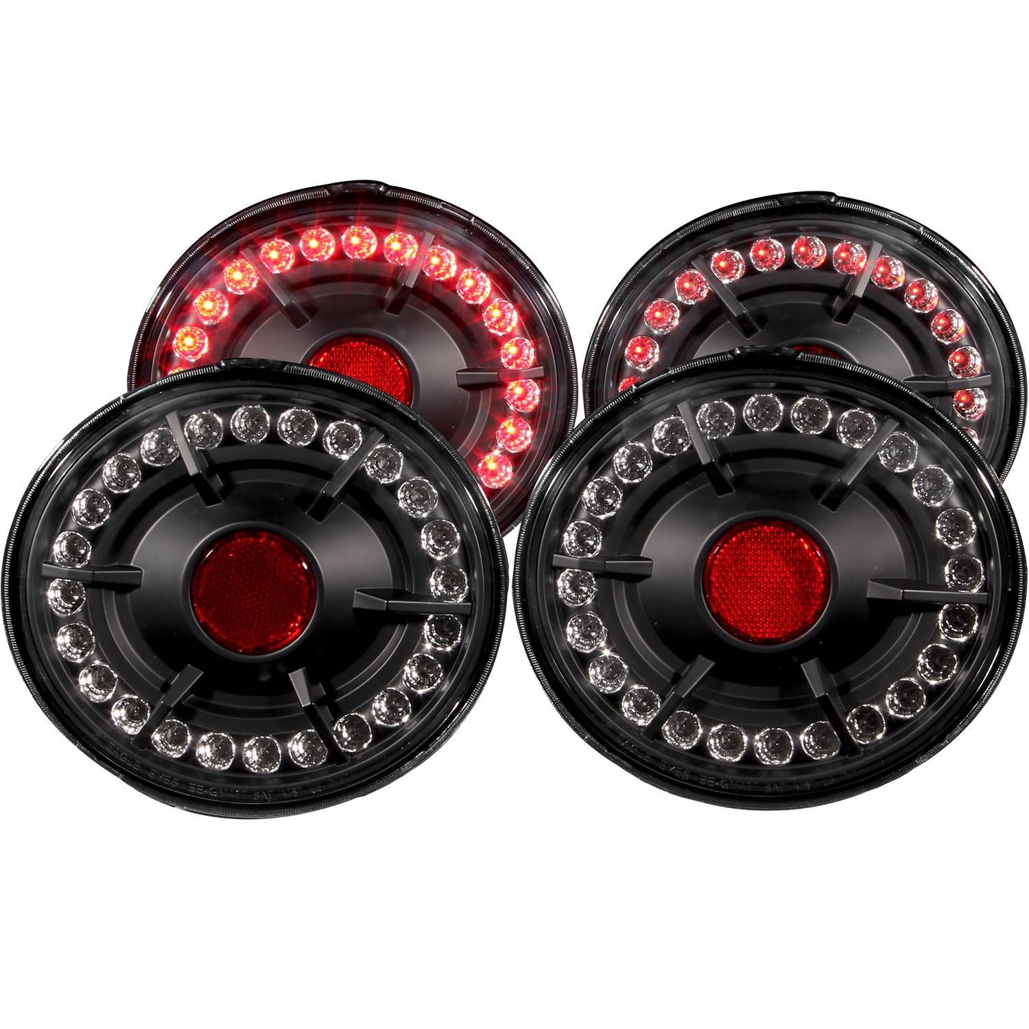 2005-2013 Chevrolet Corvette C6 Anzo LED Tail Lights Black 4PC - 321169