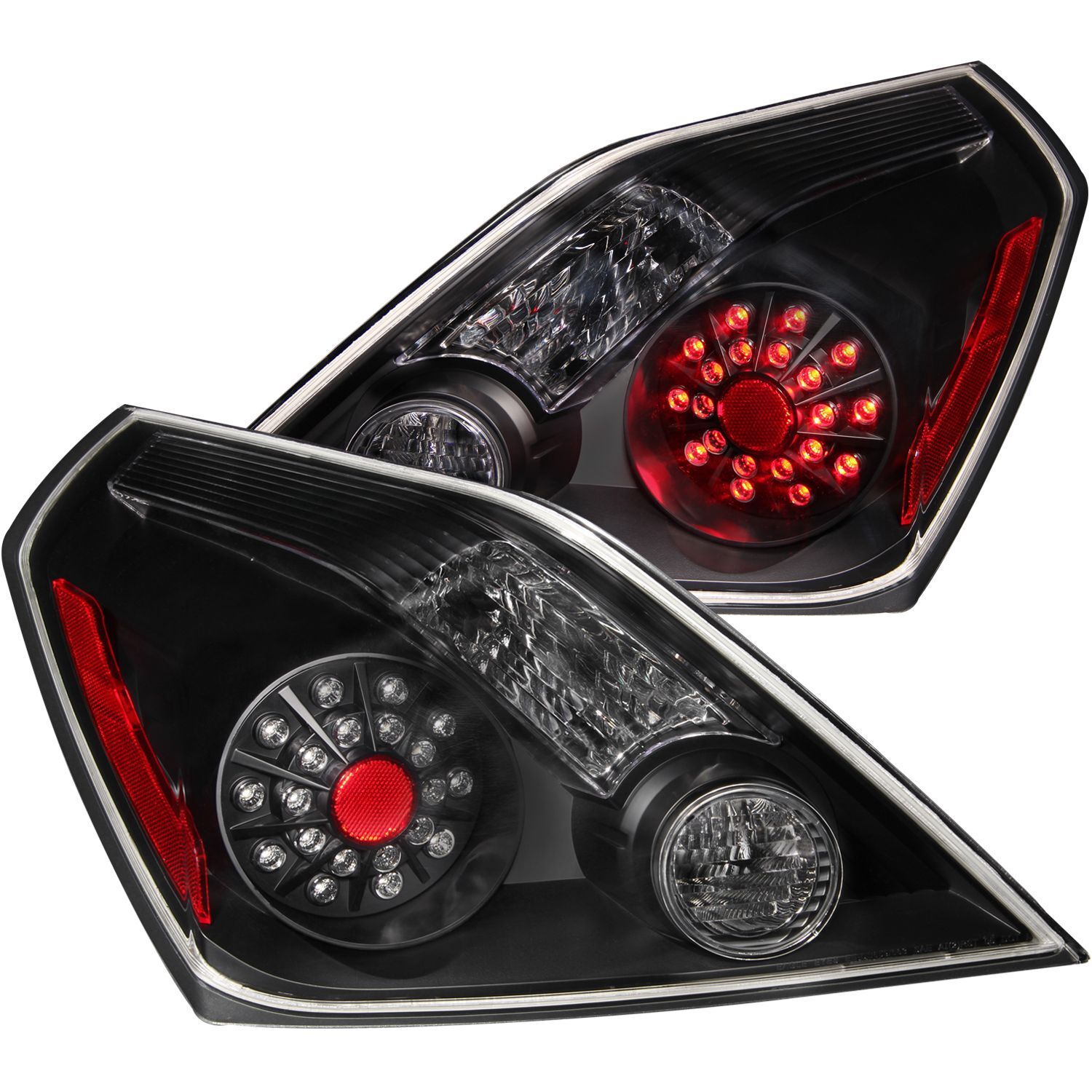 2008-2013 Nissan Altima 2DR Anzo LED Tail Lights Black - 321194