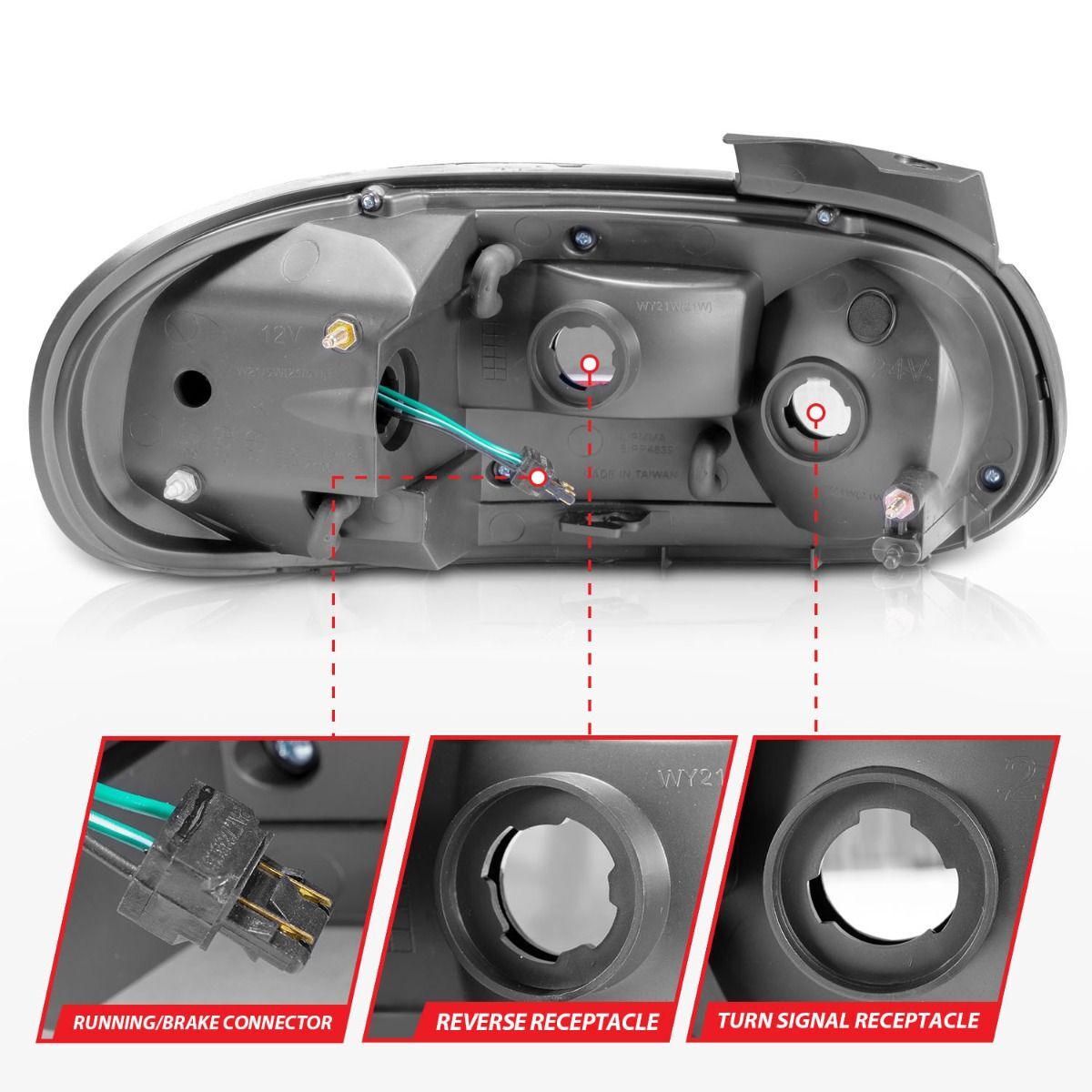 1998-2005 Mazda Miata Anzo LED Tail Lights Black
