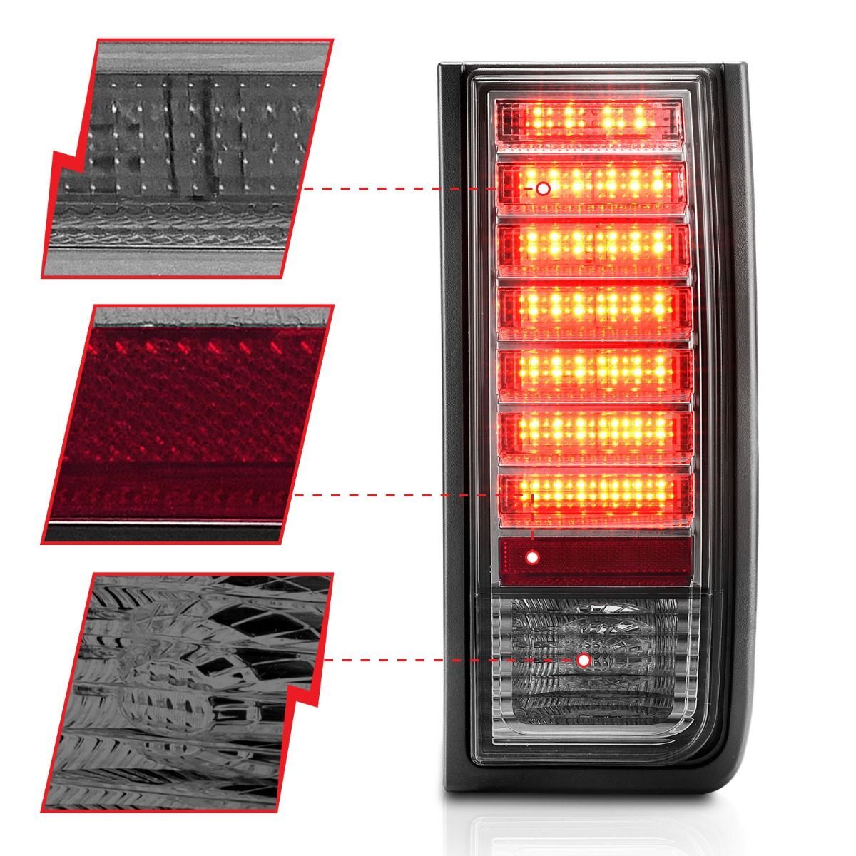 2003-2009 Hummer H2 Anzo LED Tail Lights Smoke