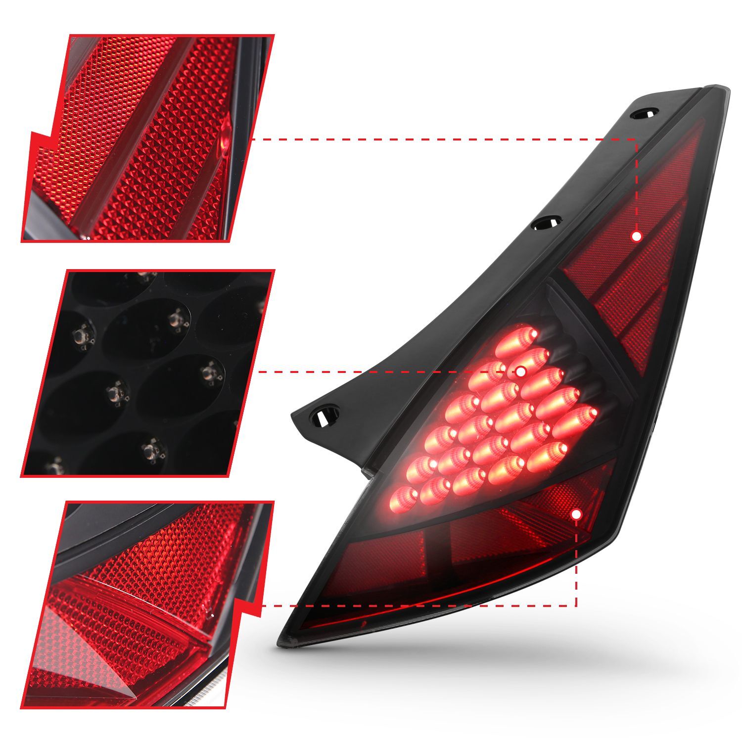 2003-2005 Nissan 350z Anzo LED Tail Lights Smoke