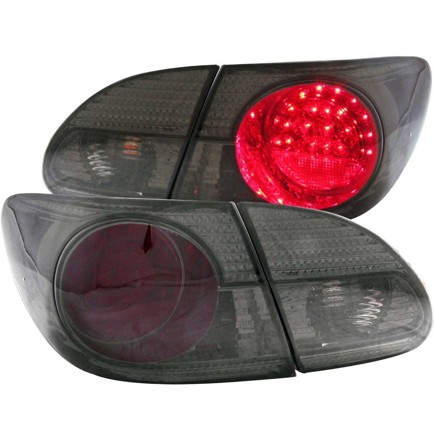 2003-2008 Toyota Corolla Anzo LED Tail Lights Red/Smoke - 321270