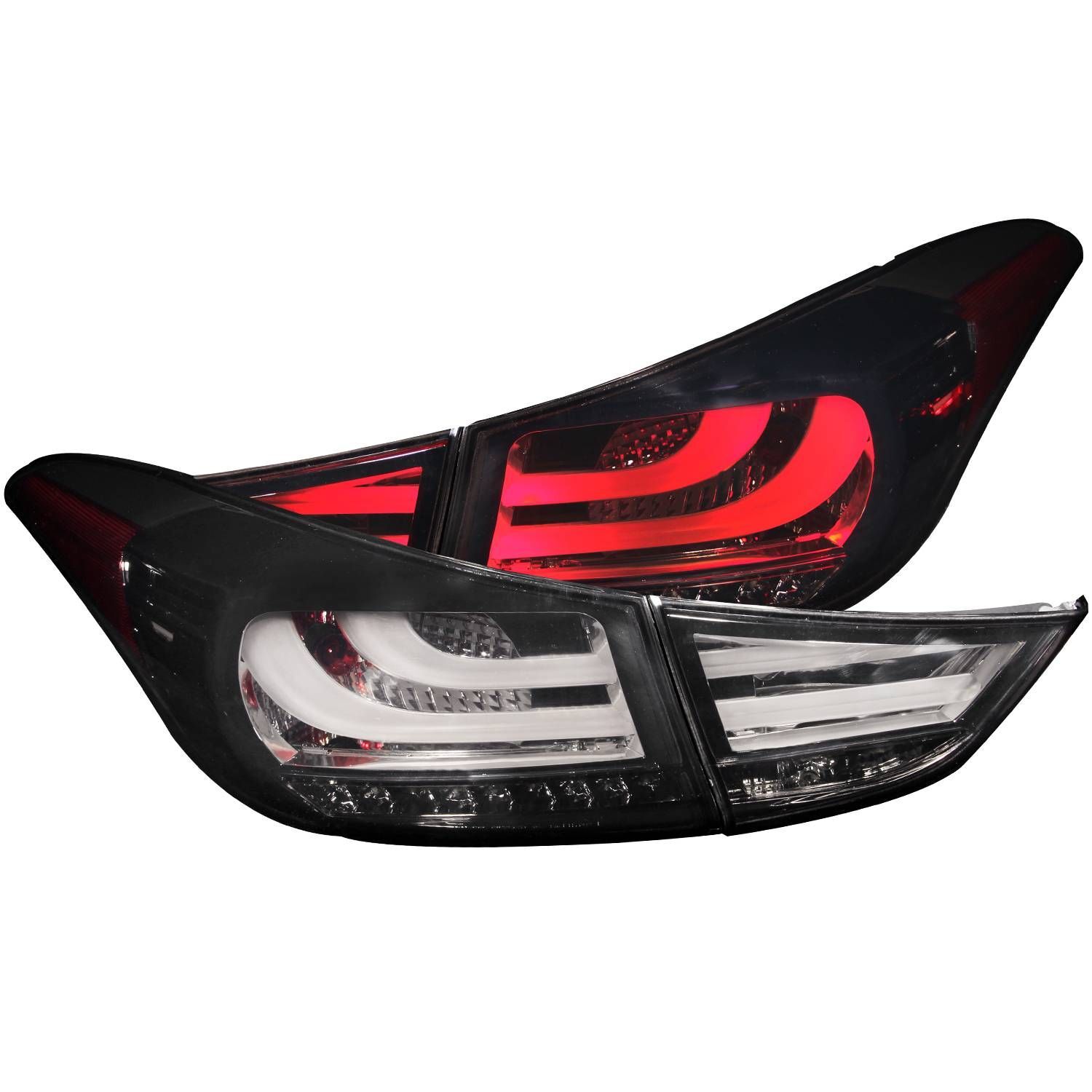 2011-2013 Hyundai Elantra Anzo LED Tail Lights Smoke 4PC - 321297