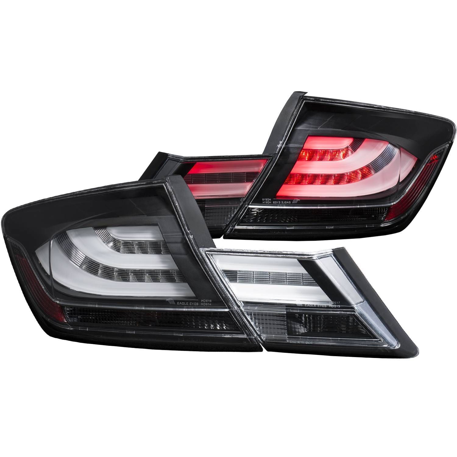 2013-2015 Honda Civic 4DR Anzo LED Tail Lights Black - 321323