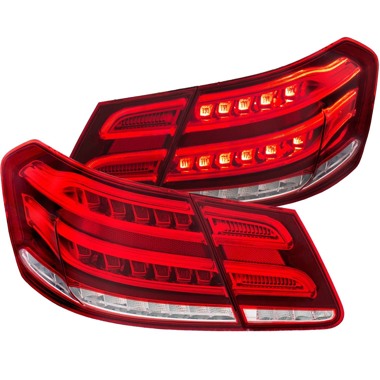 2010-2013 Mercedes Benz E-Class W212 4DR Anzo LED Tail Lights Red/Clear - 321331