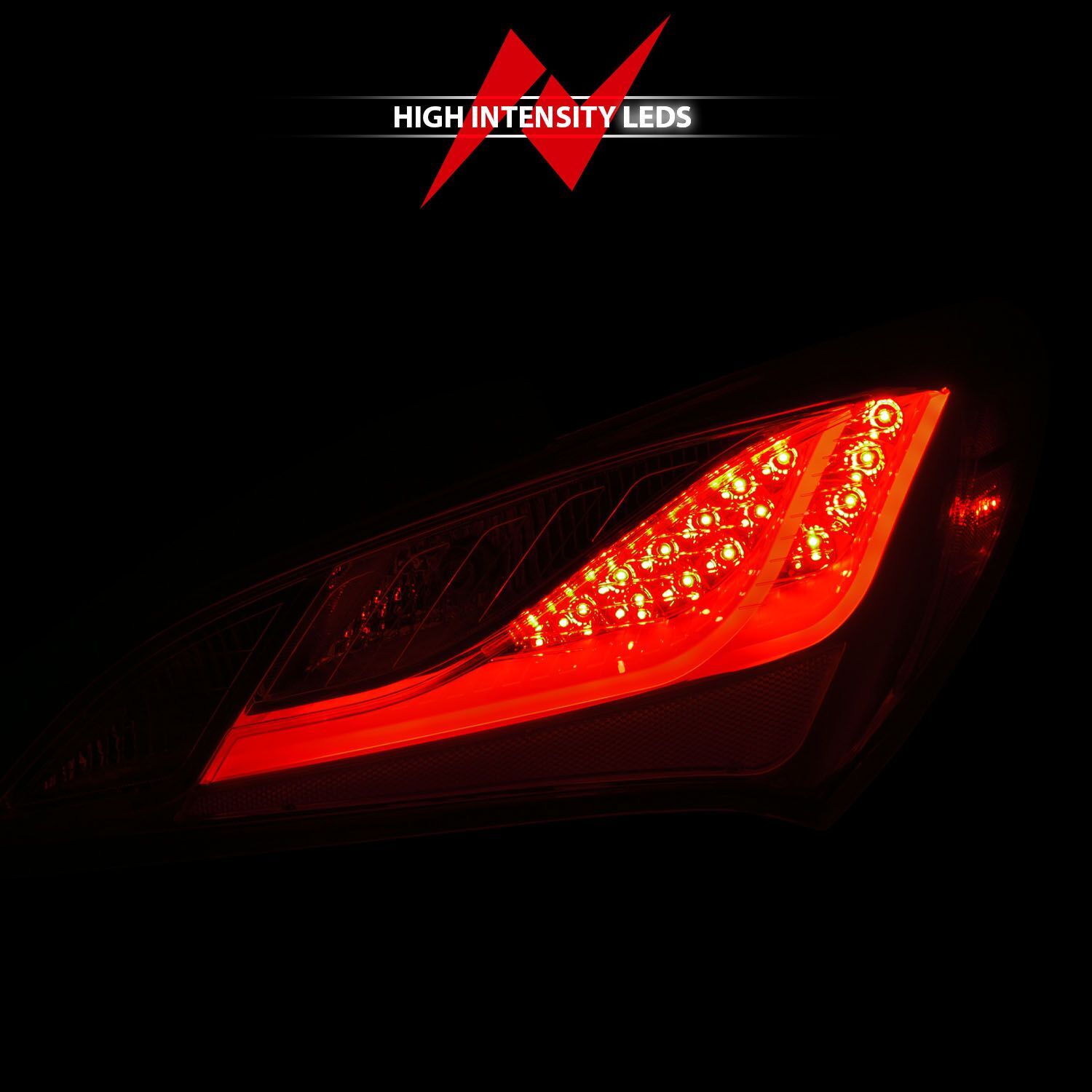 2010-2016 Hyundai Genesis 2DR Anzo LED Tail Lights Red/Clear