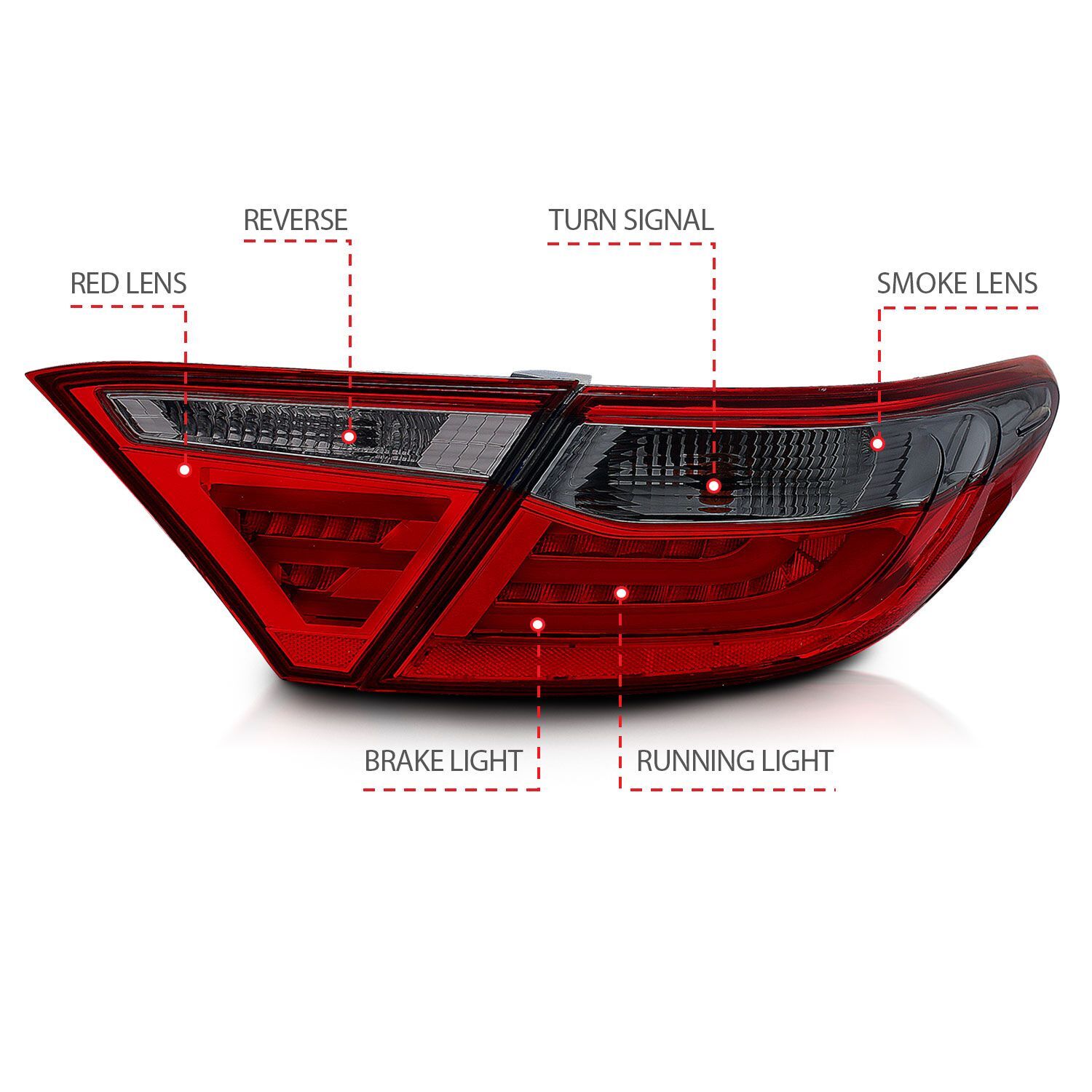 2015-2017 Toyota Camry 4DR Anzo LED Tail Lights Smoke