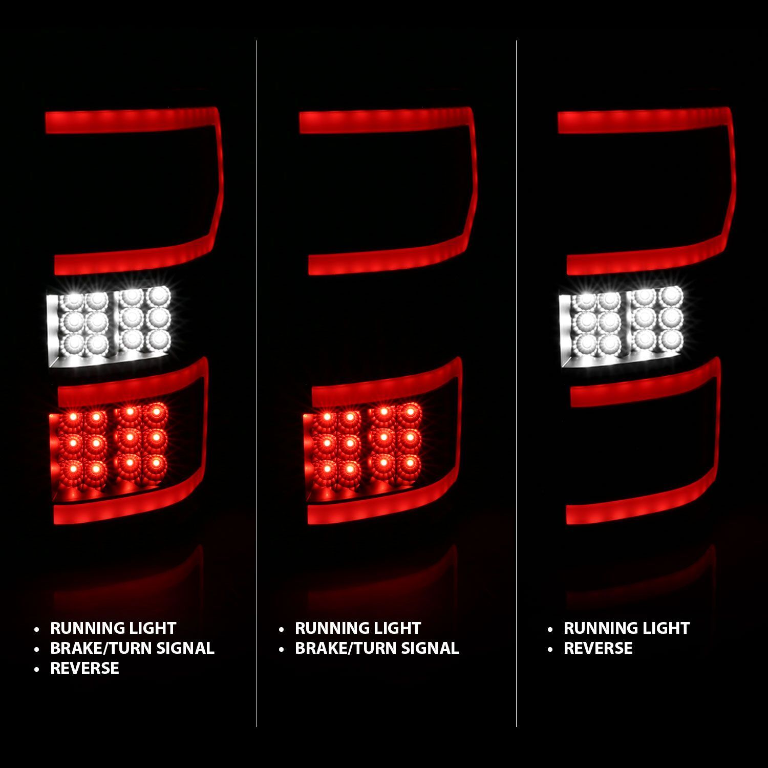 2018-2020 Ford F-150 Anzo LED Tail Lights Black