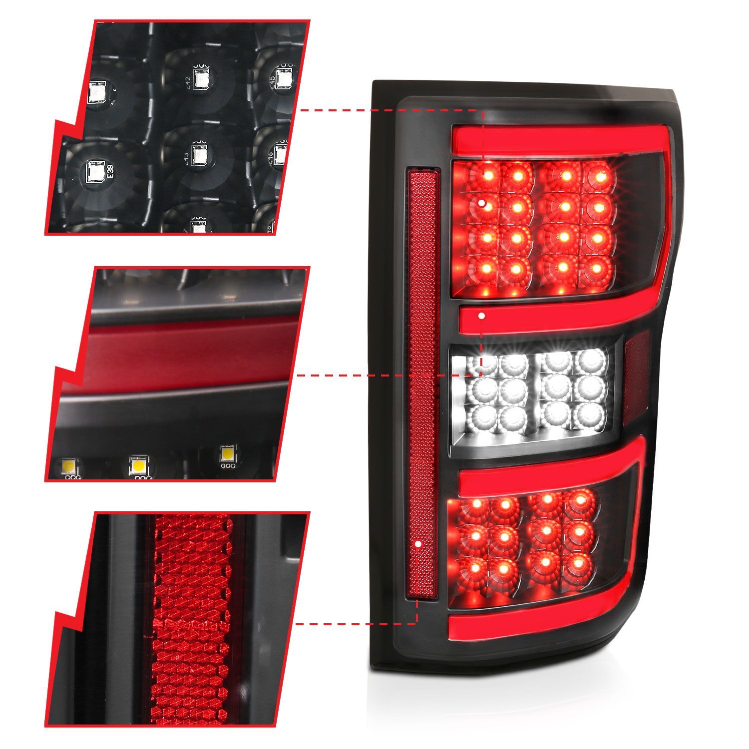 2018-2020 Ford F-150 Anzo LED Tail Lights Black