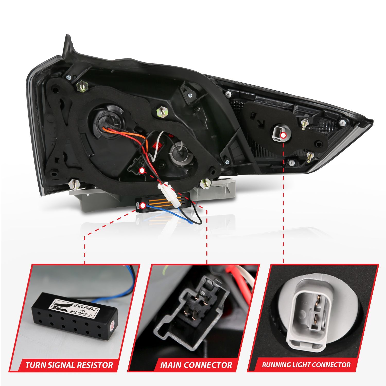 2014-2018 Chevrolet Impala Anzo LED Tail Lights Smoke