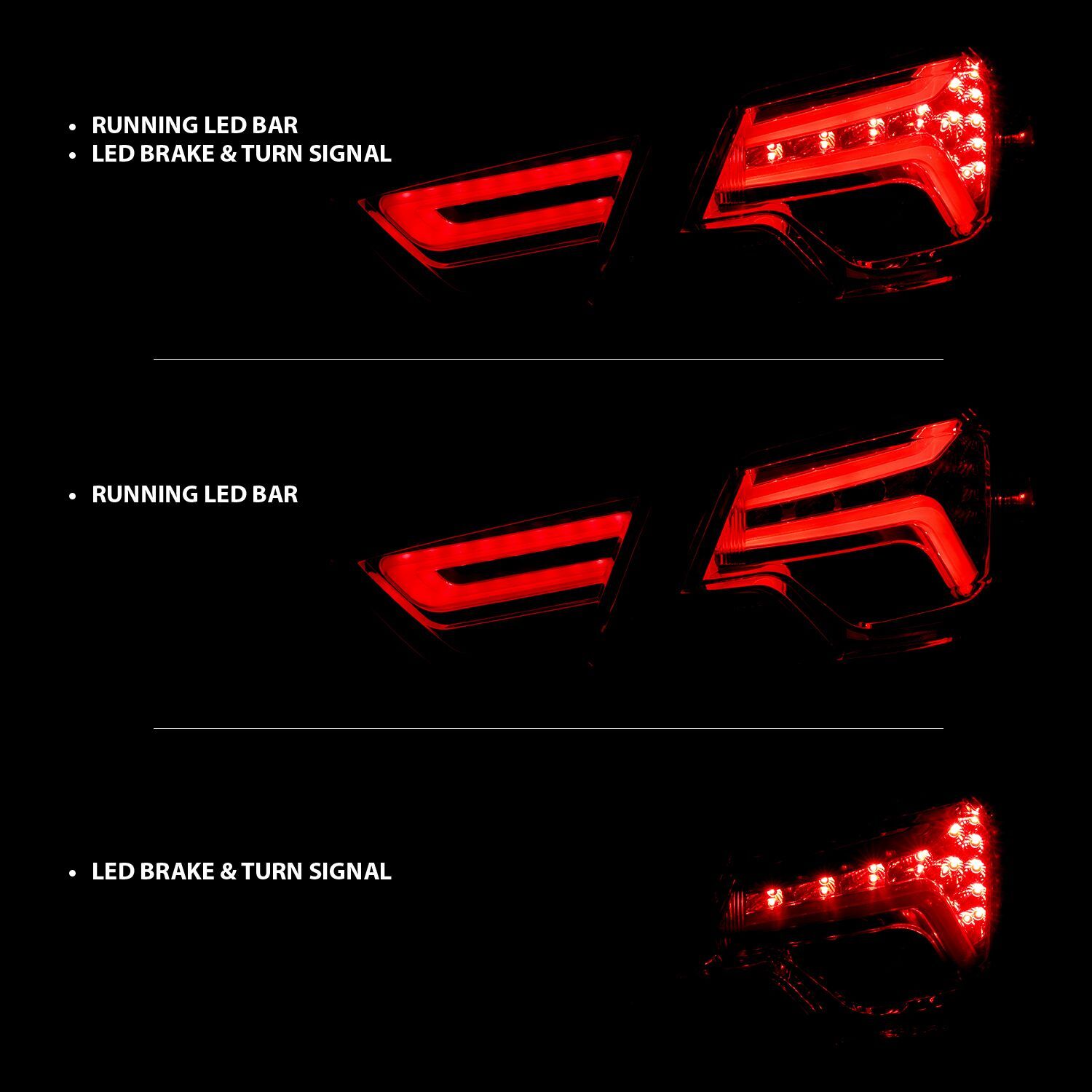2014-2018 Chevrolet Impala Anzo LED Tail Lights Red/Clear