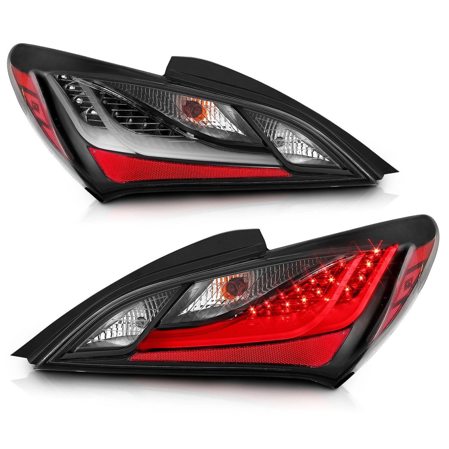 2010-2016 Hyundai Genesis 2DR Anzo LED Tail Lights Smoke - 321347