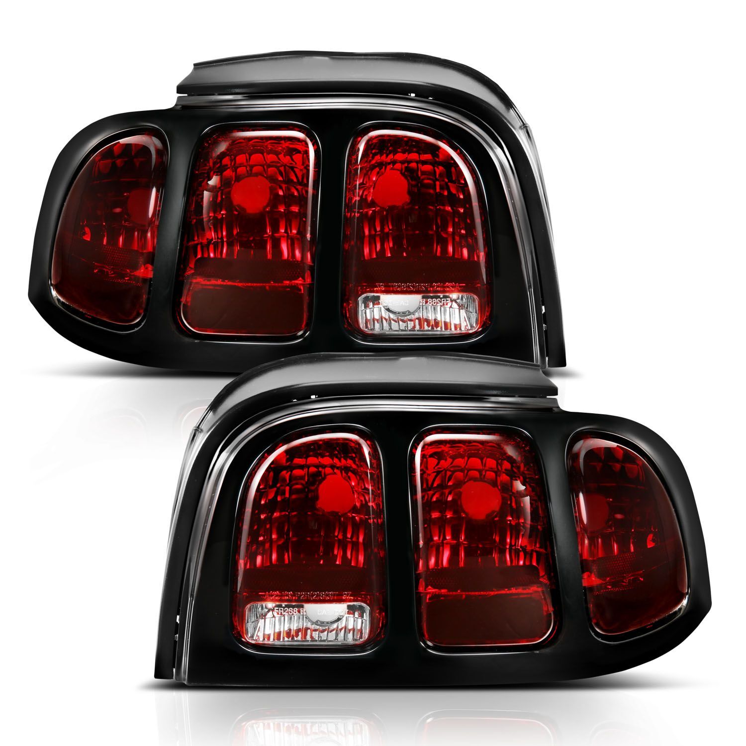1996-1998 Ford Mustang Anzo Taillight Dark Red Lens (Oe Style) - 321350