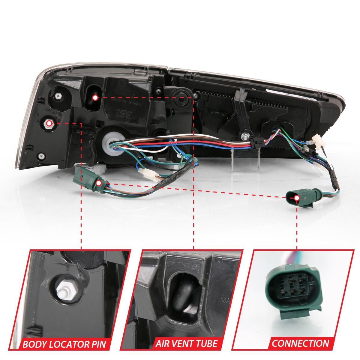 2012-2015 Audi A6/S6 Anzo LED Taillight Black Housing Red/Clear Lens 4 PC (Sequential Signal)