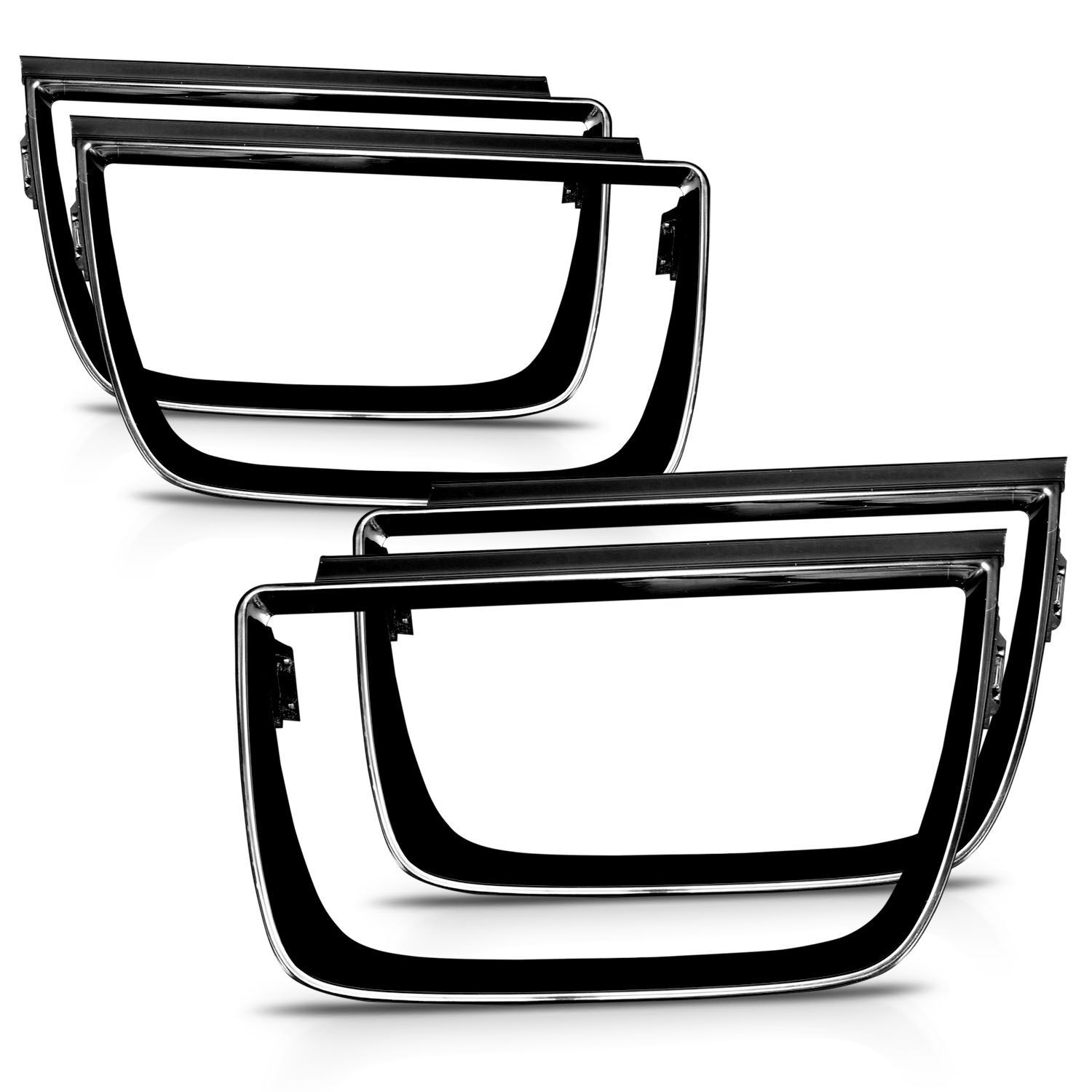 2010-2013 Chevrolet Camaro Anzo Taillight Bezels - 4PC Gloss Black