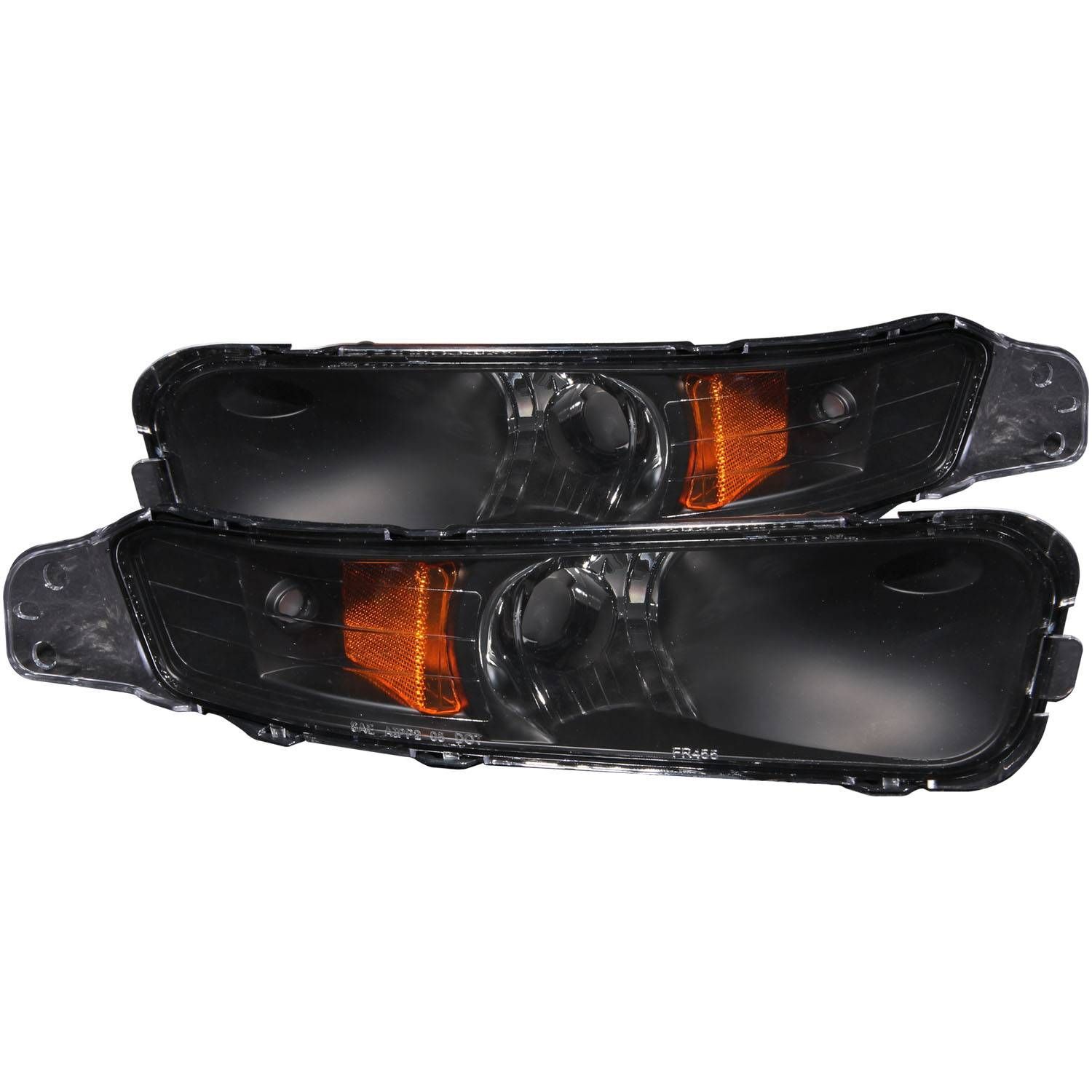 2005-2009 Ford Mustang Anzo Euro Parking Lights Black W/ Amber Reflector - 511002