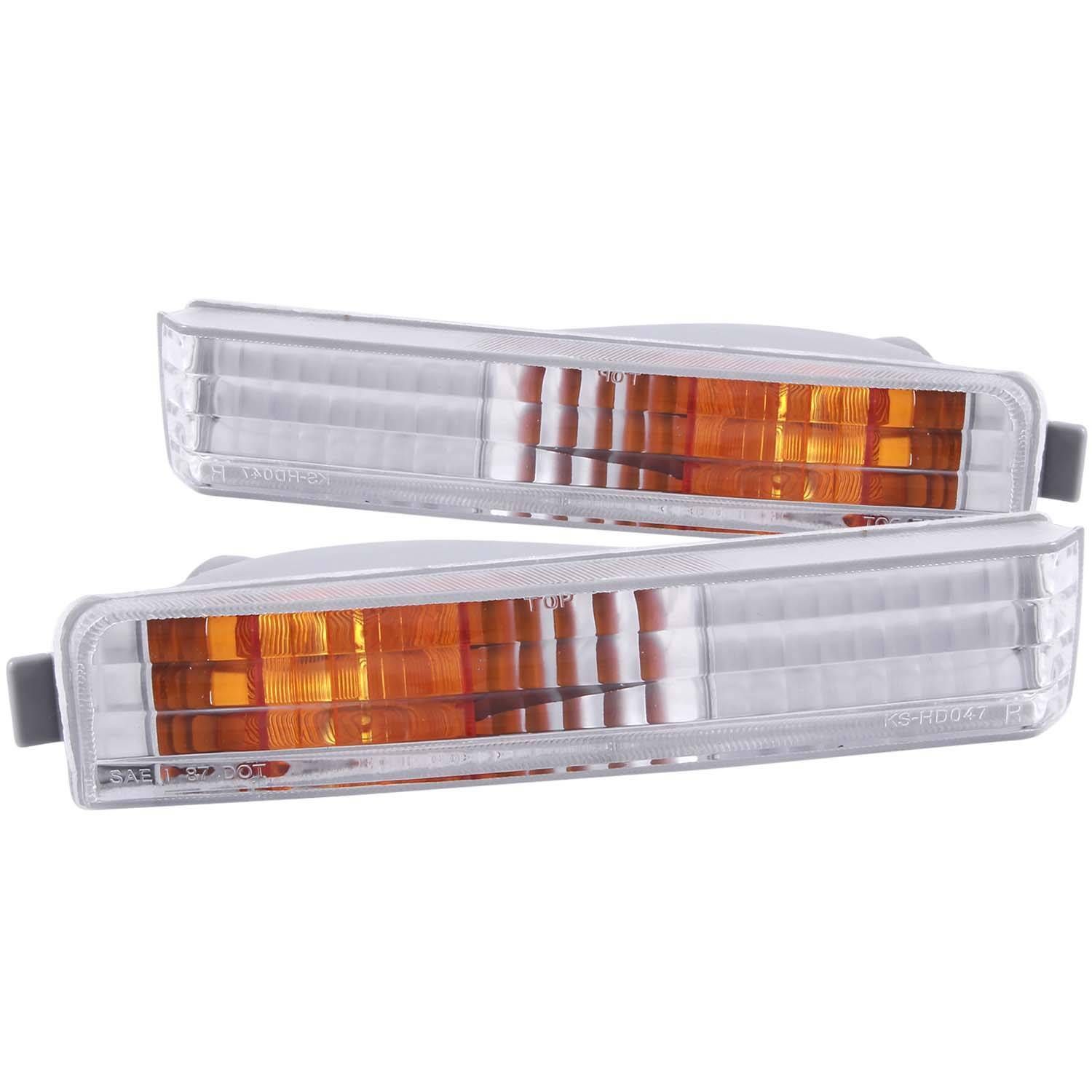 1990-1991 Honda Accord Anzo Euro Parking Lights Chrome W/ Amber Reflector - 511006