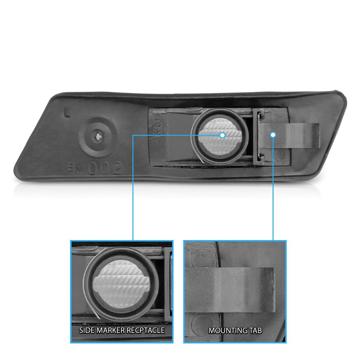 1995-1996 BMW 3-Series Anzo Side Marker Lights Clear