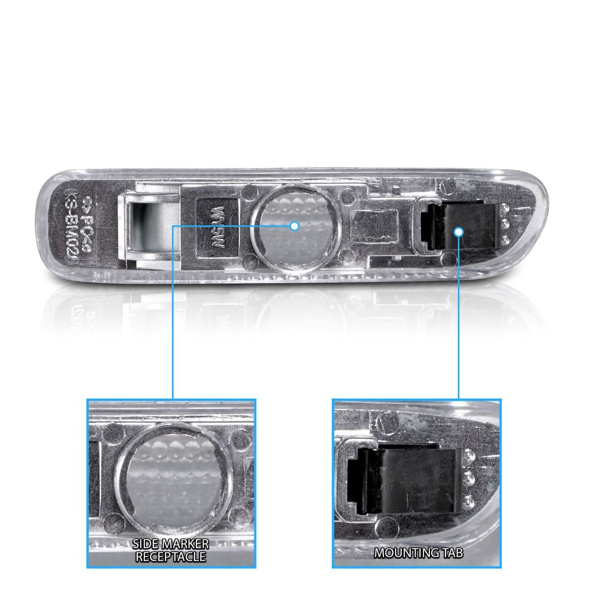 1999-2001 BMW 3-Series Anzo Side Marker Lights Clear