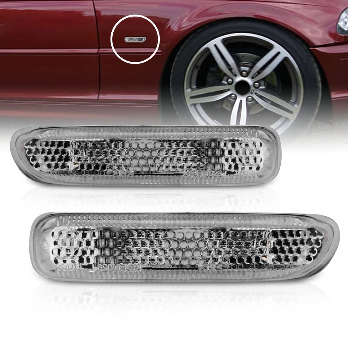 1999-2001 BMW 3-Series Anzo Side Marker Lights Clear - 511024