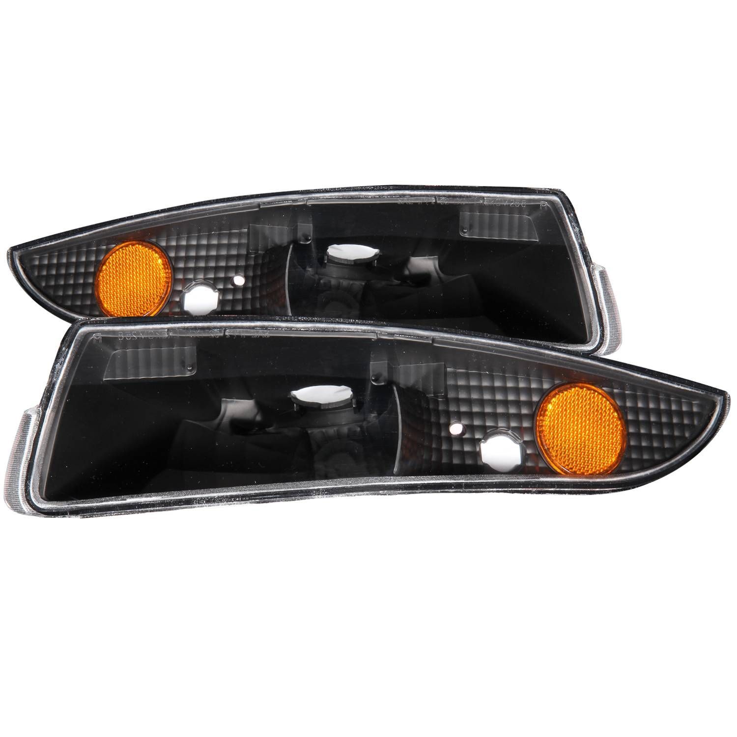 1993-2002 Chevrolet Camaro Anzo Euro Parking Lights Black W/ Amber Reflector