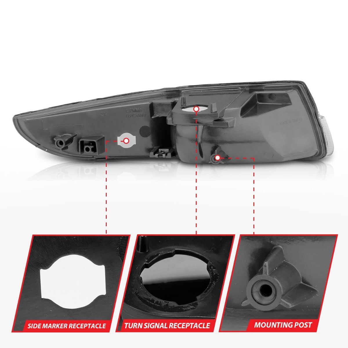 1993-2002 Chevrolet Camaro Anzo Euro Parking Lights Black W/ Amber Reflector