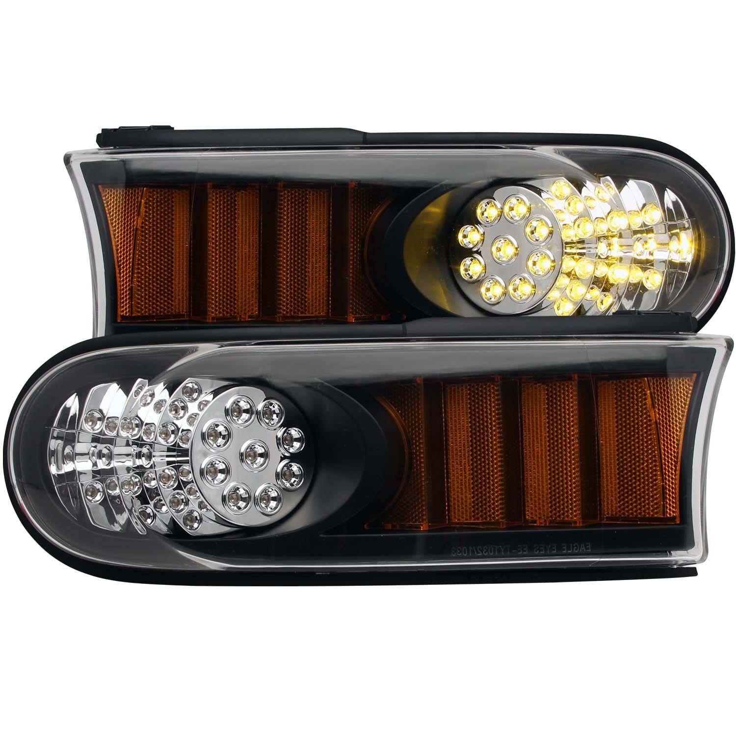 2007-2014 Toyota FJ Cruiser Anzo LED Parking Lights Black W/ Amber Reflector - 511078
