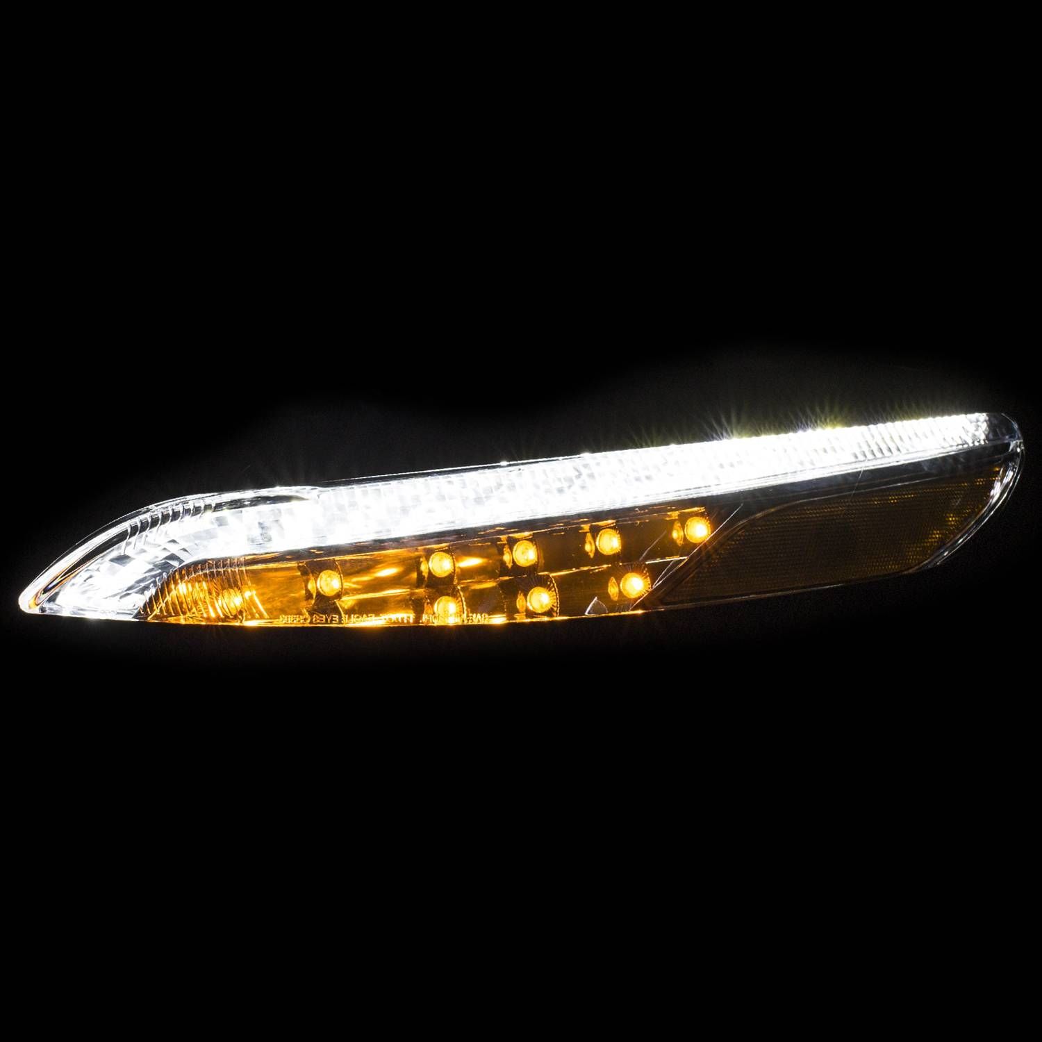 2014-2018 Jeep Cherokee Anzo LED Parking Lights Chrome W/ Amber Reflector