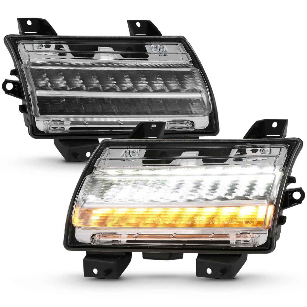 2018-2023 Jeep Gladiator/Wrangler Mojave/Overland/Rubicon JL Anzo LED Chrome Clear W/ Sequential Signal - 511082