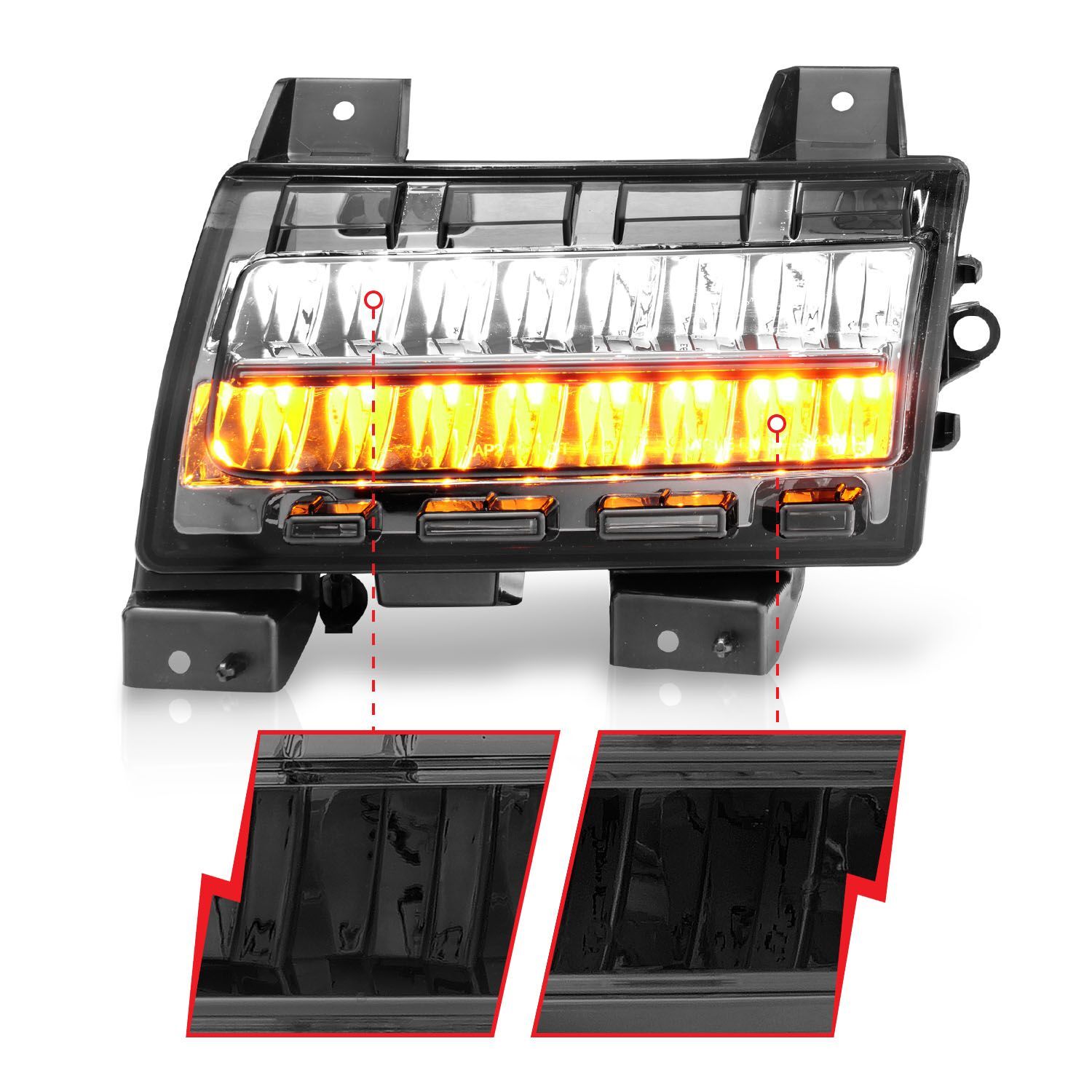 2018-2023 Jeep Wrangler Sport/Sport S JL Anzo LED Side Markers Chrome Housing Smoke Lens W/ Sequential Signal