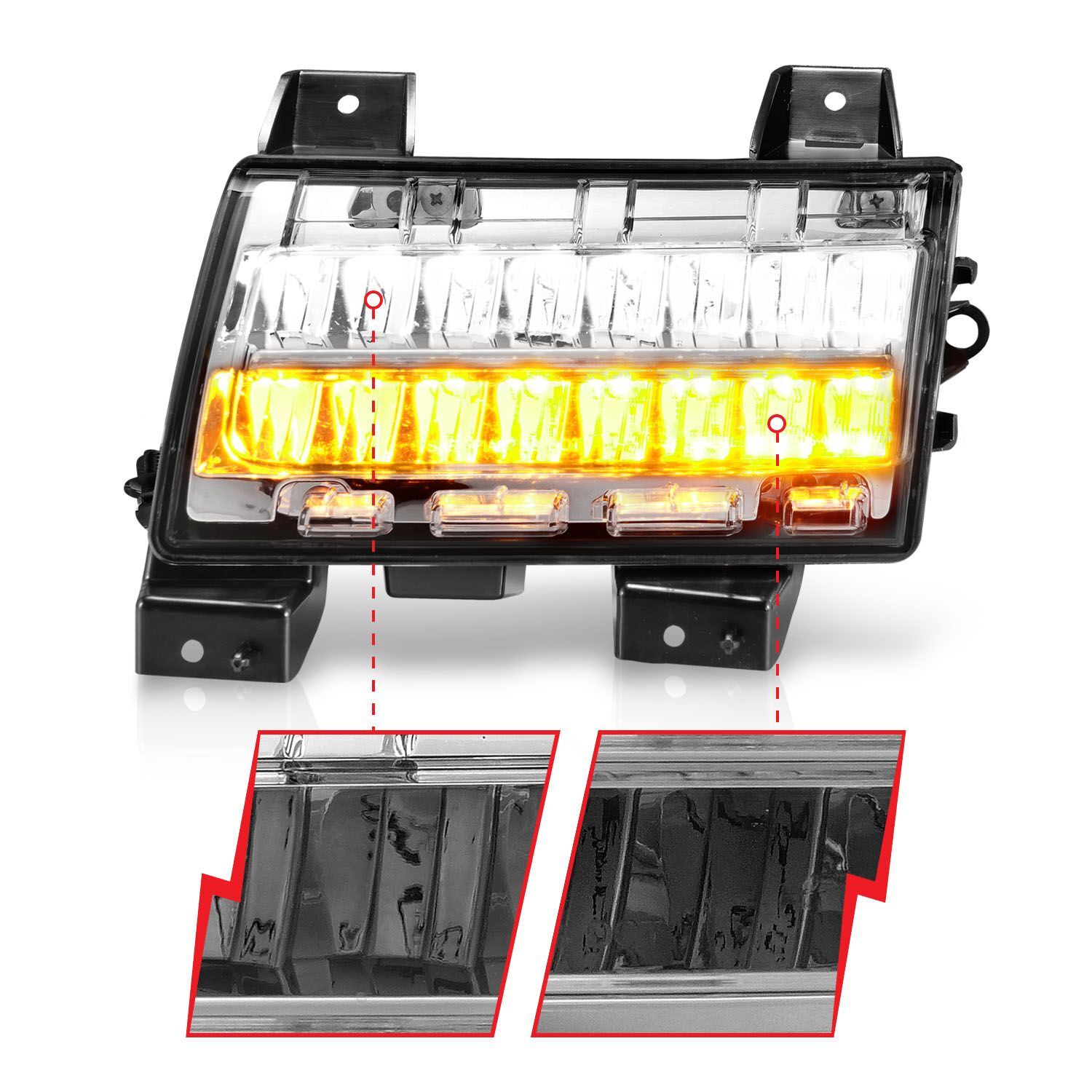 2018-2023 Jeep Wrangler Sport/Sport S JL Anzo LED Side Markers Chrome Housing Clear Lens W/ Sequential Signal