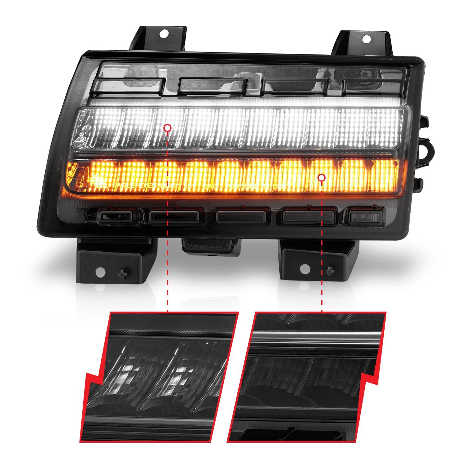 2018-2023 Jeep Gladiator/Wrangler Mojave/Overland/Rubicon JL Anzo LED Side Markers Chrome Housing Smoke Lens W/ Sequential Signal