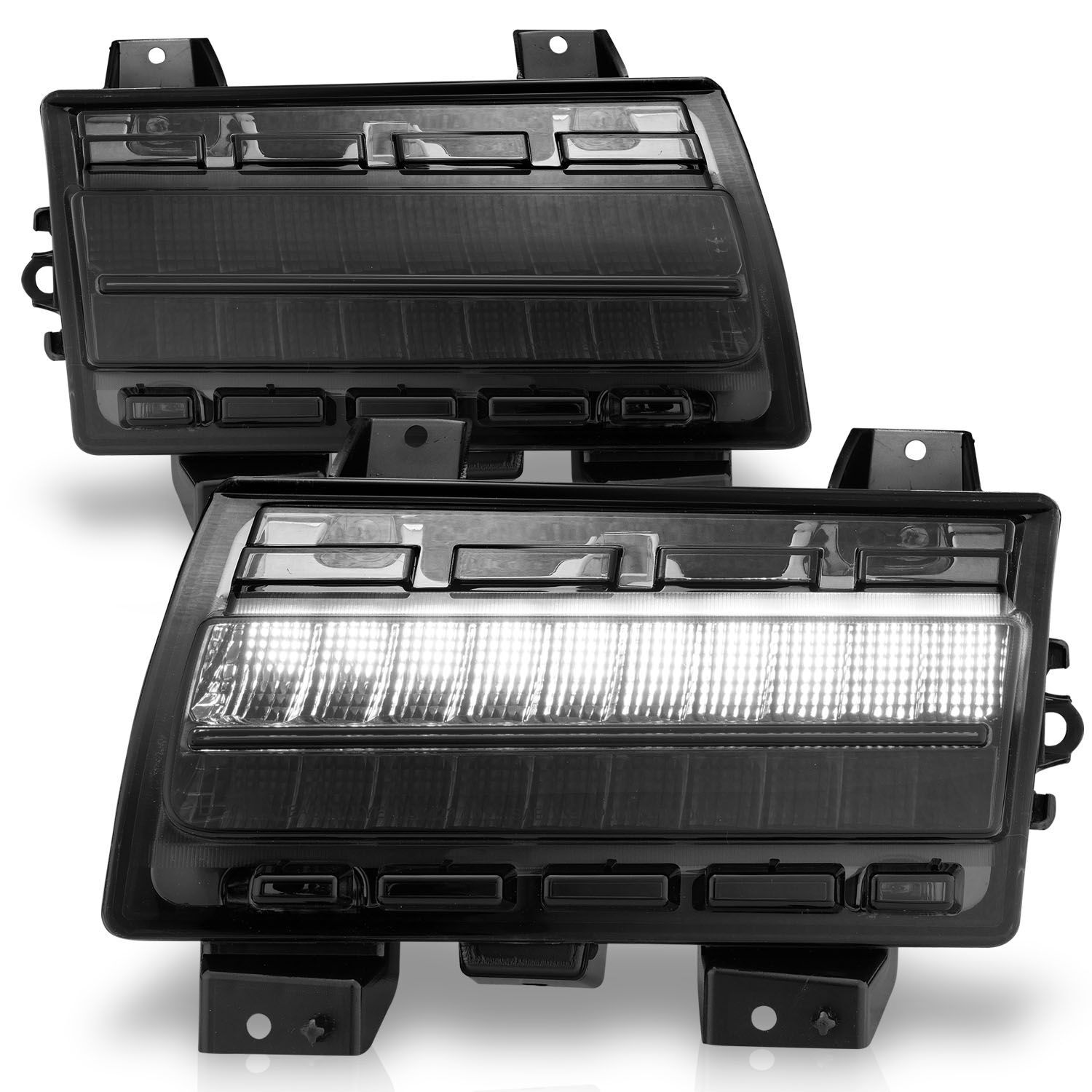 2018-2023 Jeep Gladiator/Wrangler Mojave/Overland/Rubicon JL Anzo LED Side Markers Chrome Housing Smoke Lens W/ Sequential Signal - 511088