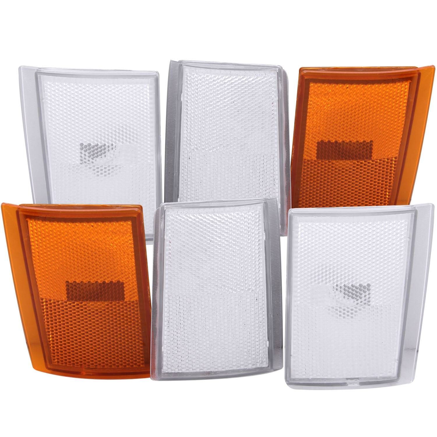 1988-1993 GMC Blazer Full Size/C1500/C2500/C3500/Suburban Anzo Euro Corner Lights 4 Clear & 2 Amber 6Pc - 521031