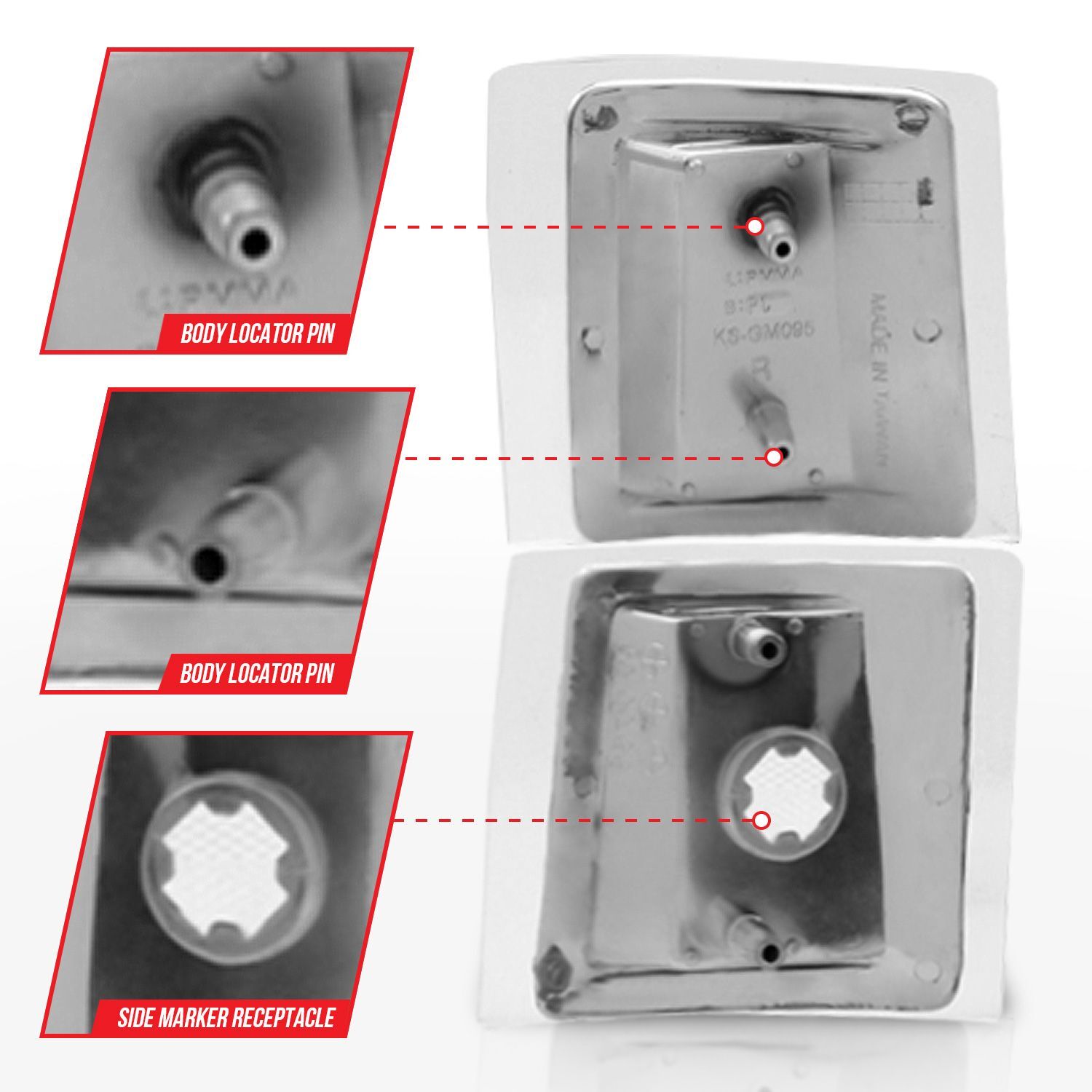 1994-2000 Chevrolet Blazer Full Size/C1500/C2500/C3500/Suburban/Tahoe Anzo Corner Lights Clear Lens W/ Amber Reflector