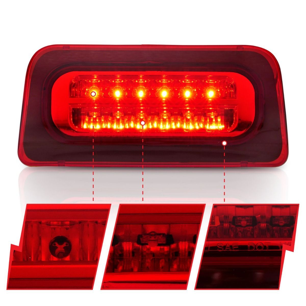 1994-2004 GMC S-10 Single Cab Anzo LED 3rd Brake Light Red/Clear