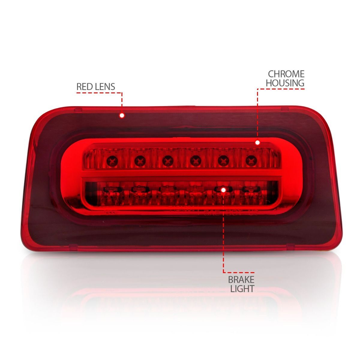 1994-2004 GMC S-10 Single Cab Anzo LED 3rd Brake Light Red/Clear
