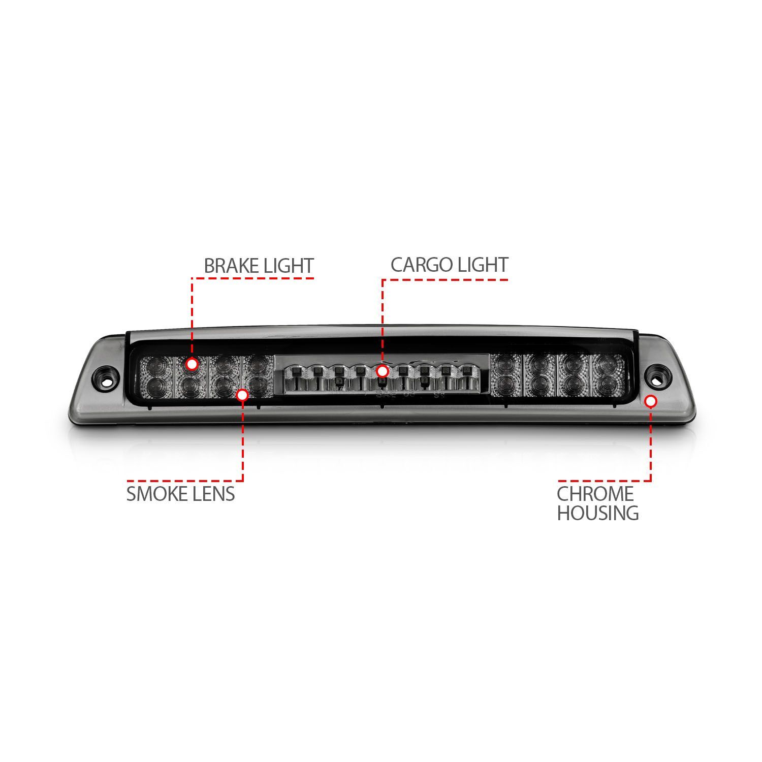 1994-2002 Dodge Ram 1500/2500/3500 Anzo LED 3rd Brake Light Smoke