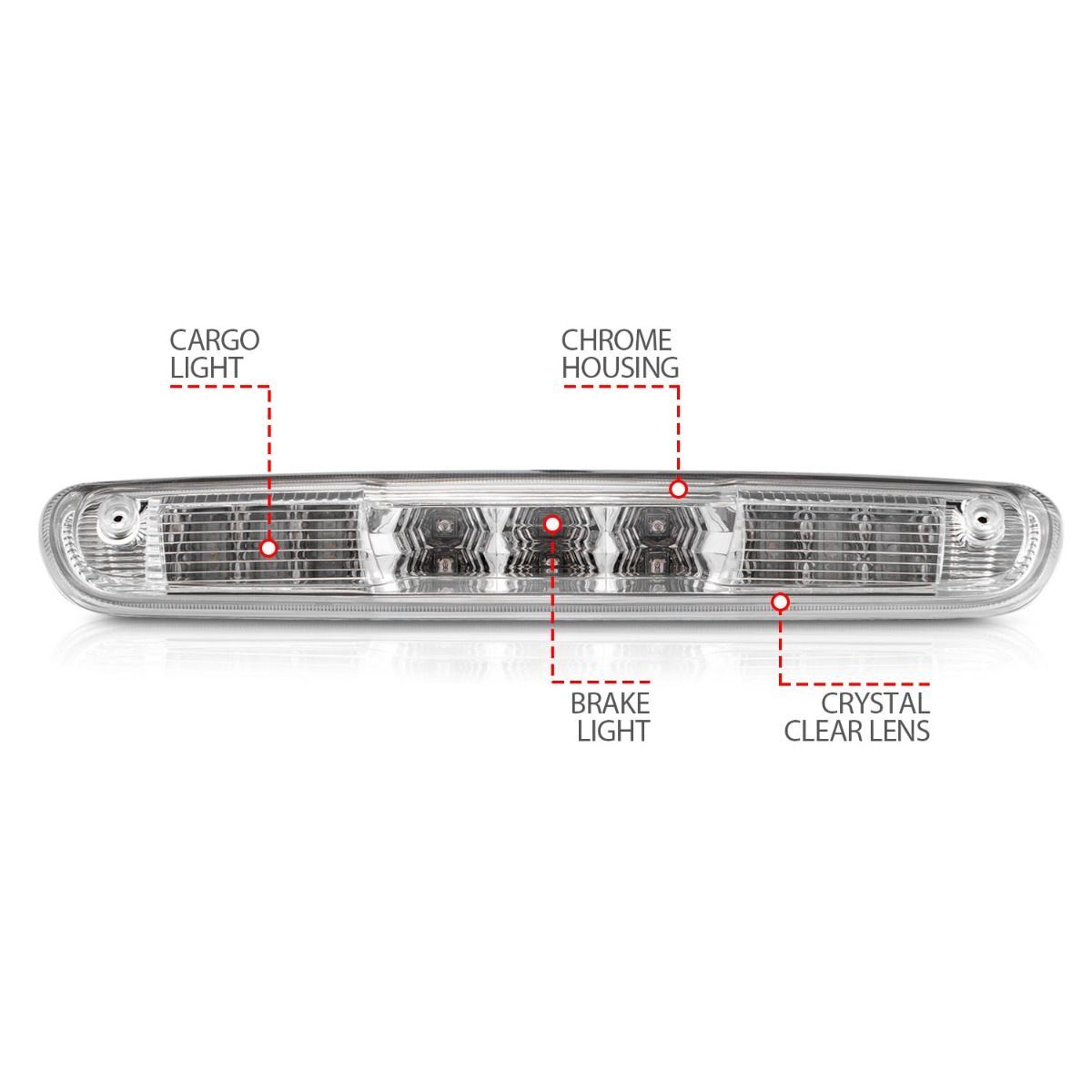2007-2014 GMC Silverado 1500/2500 HD/3500 HD Anzo LED 3rd Brake Light Chrome B - Series