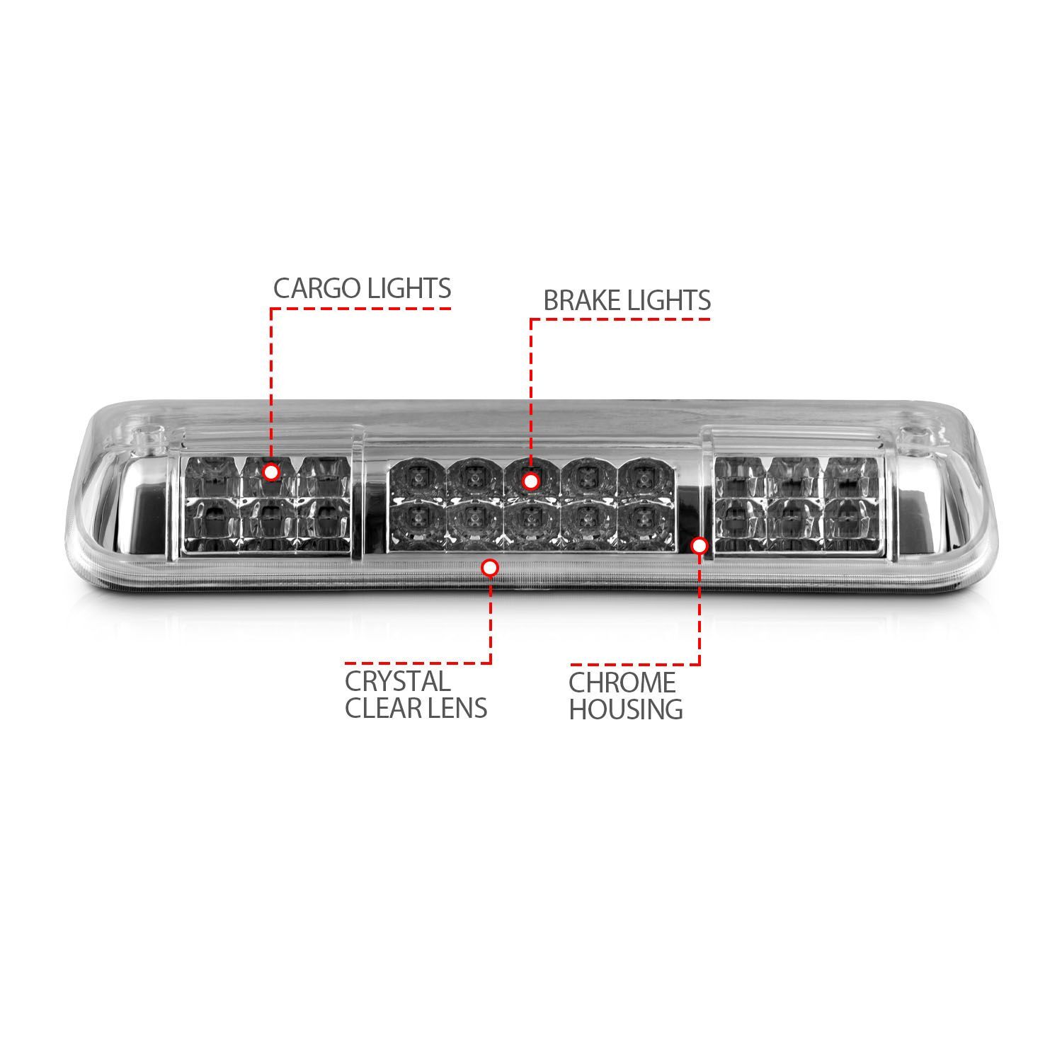 2004-2008 Ford F-150 Anzo LED 3rd Brake Light Chrome B - Series