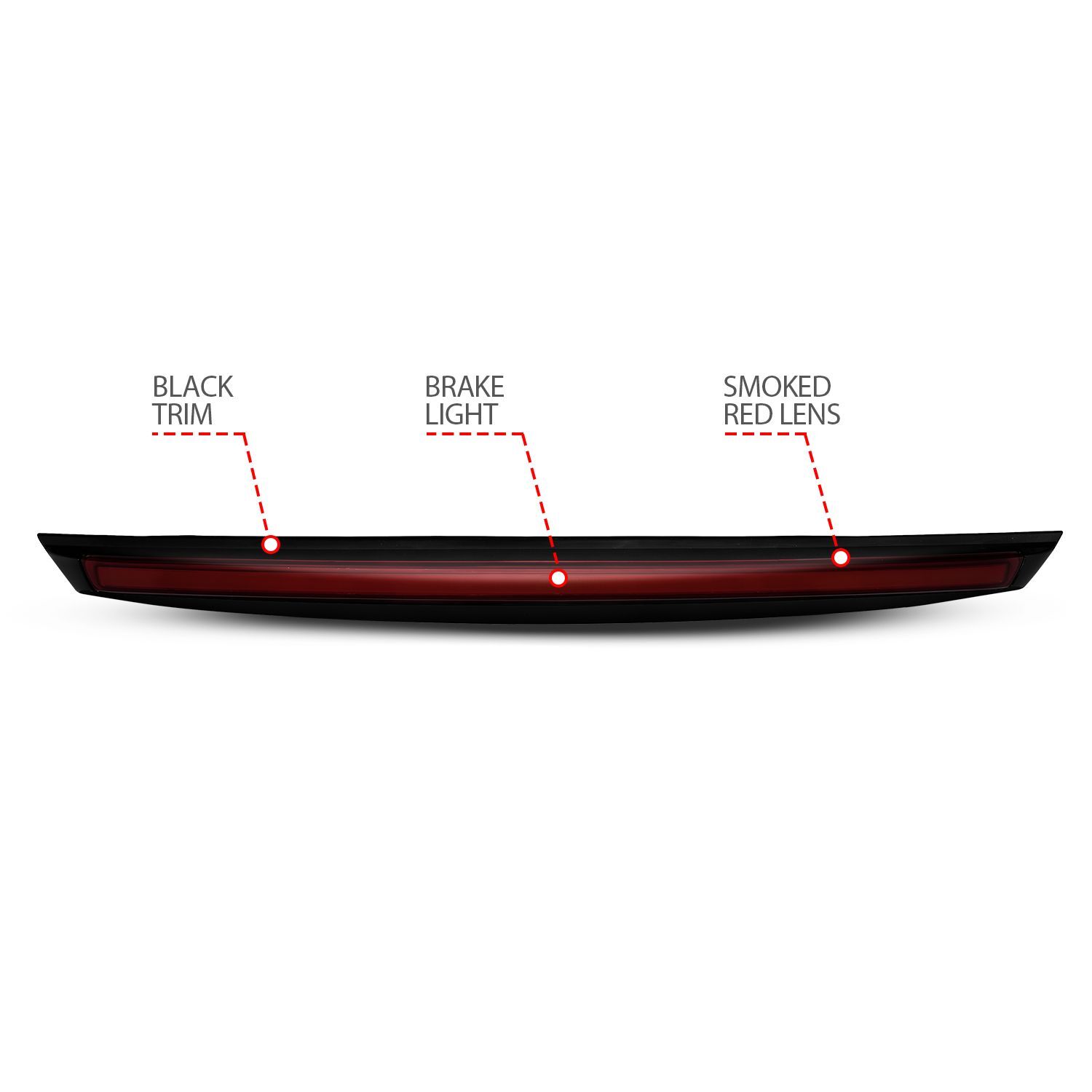 2007-2014 GMC Suburban 1500/Suburban 2500/Tahoe Anzo LED 3rd Brake Light Black Housing Smoke Lens W/ Spoiler