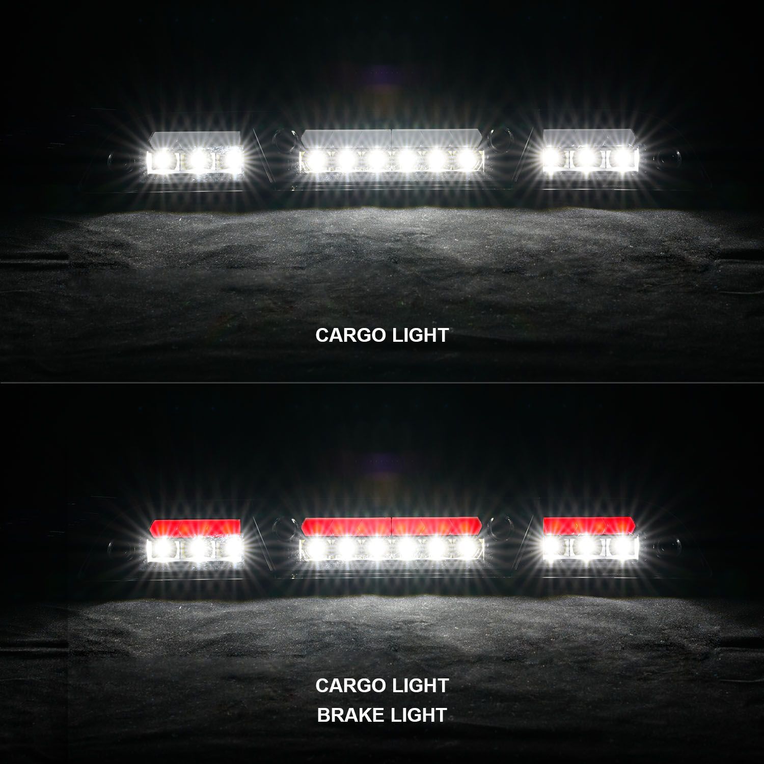 2015-2023 Ford F-150/F-250/F-350/F-450 Super Duty/Ranger Anzo LED Third Brake Lights Black Housing W/ Clear Lens