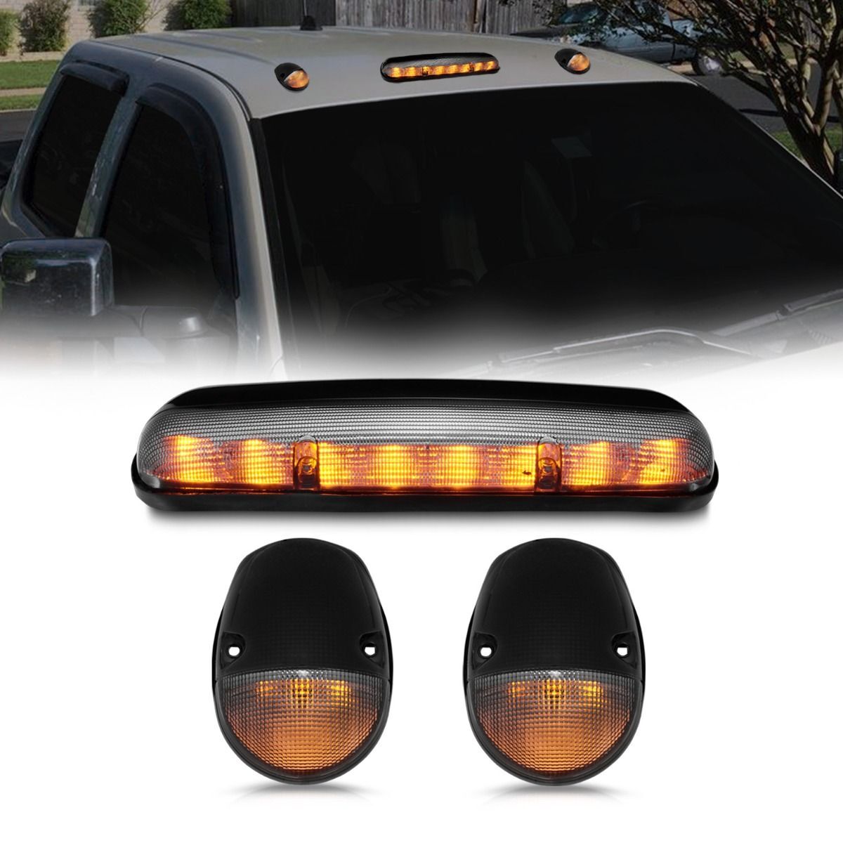 2001-2007 GMC Silverado 3500 Dually Anzo LED Cab Roof Light Kit Smoke 3PC - 861087
