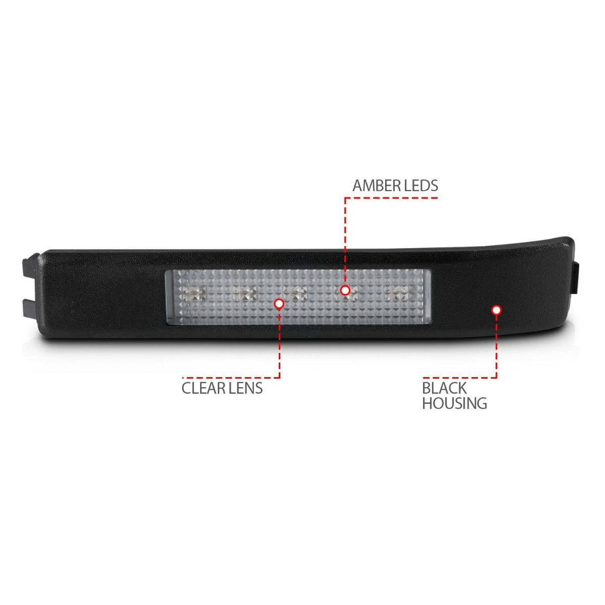 2009-2014 Ford F-150 Anzo LED Mirror Lights Clear W/ Amber LED