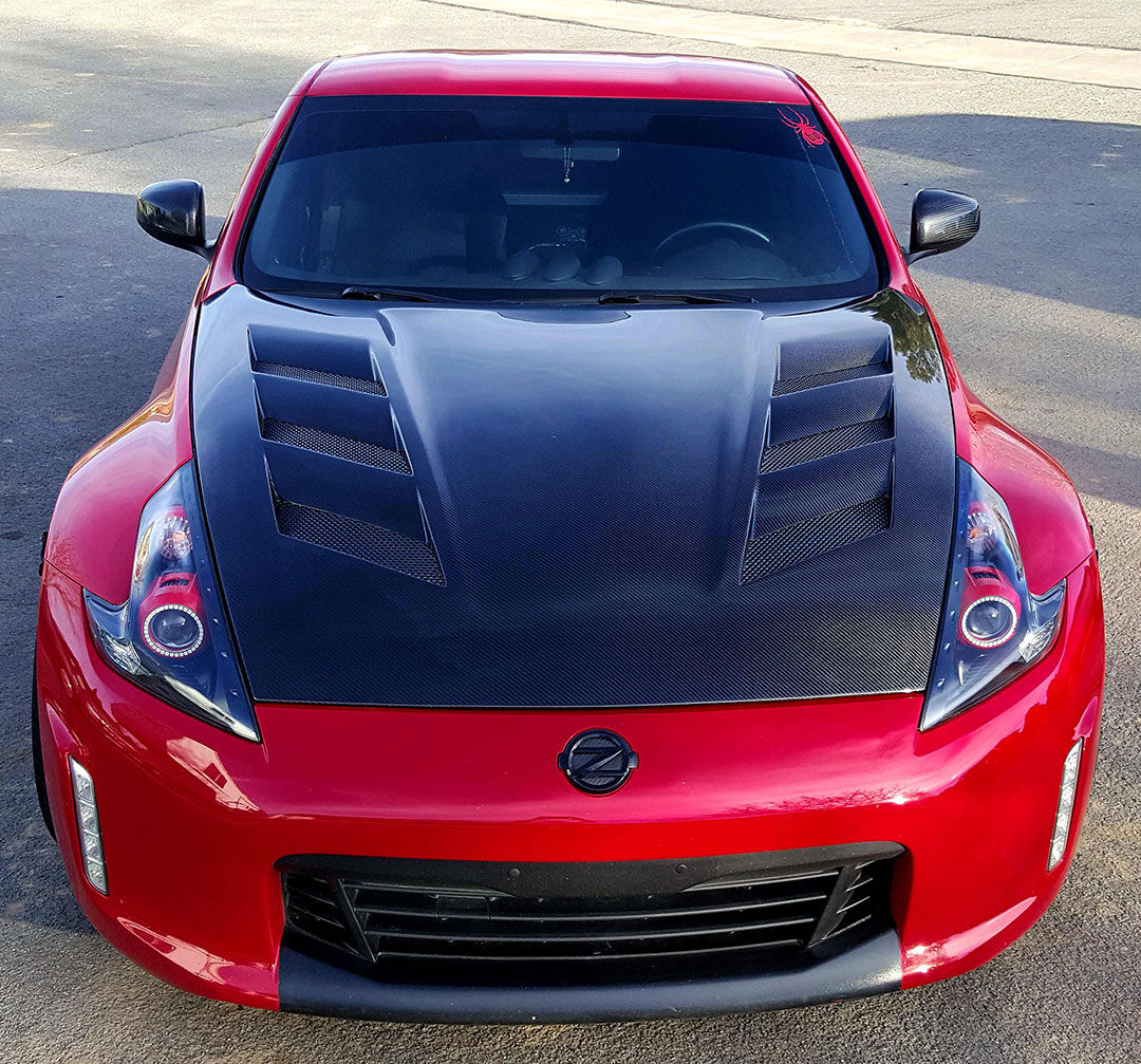2009-2012 Nissan 370z AMS Carbon Fiber Hood by ViS Racing - 09NS3702DAMS-010C