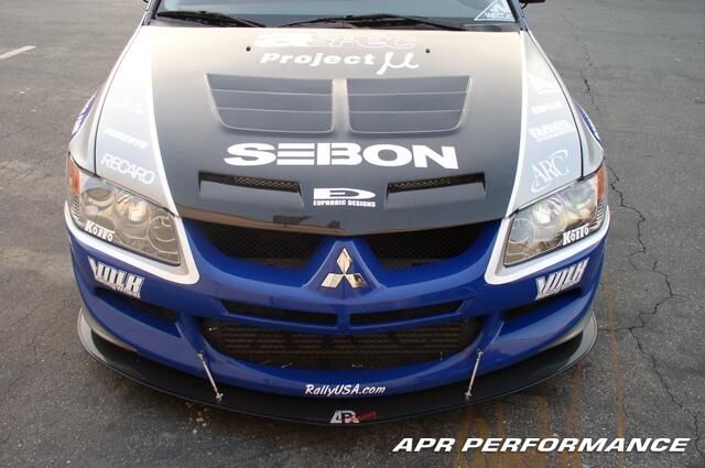 2003-2005 Mitsubishi EVO VIII 8 APR Carbon Fiber Front Splitter With Rods