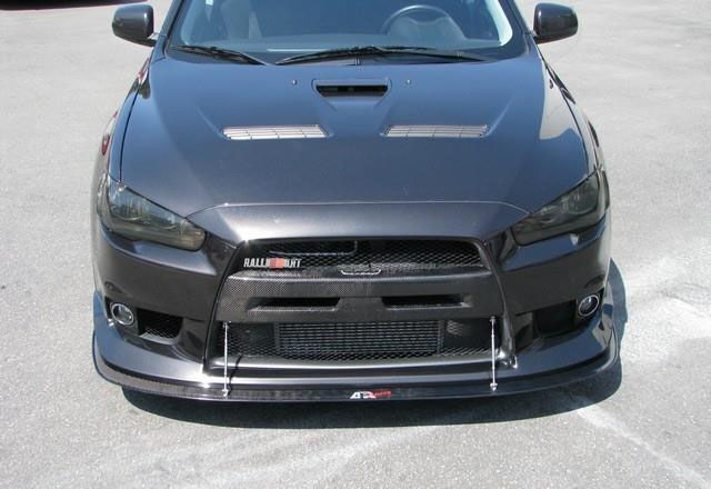 2008-2013 Mitsubishi Lancer GTS APR Carbon Fiber Front Splitter With Rods