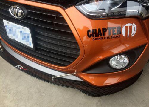 2013-2017 Hyundai Veloster APR Carbon Fiber Front Splitter + Rods