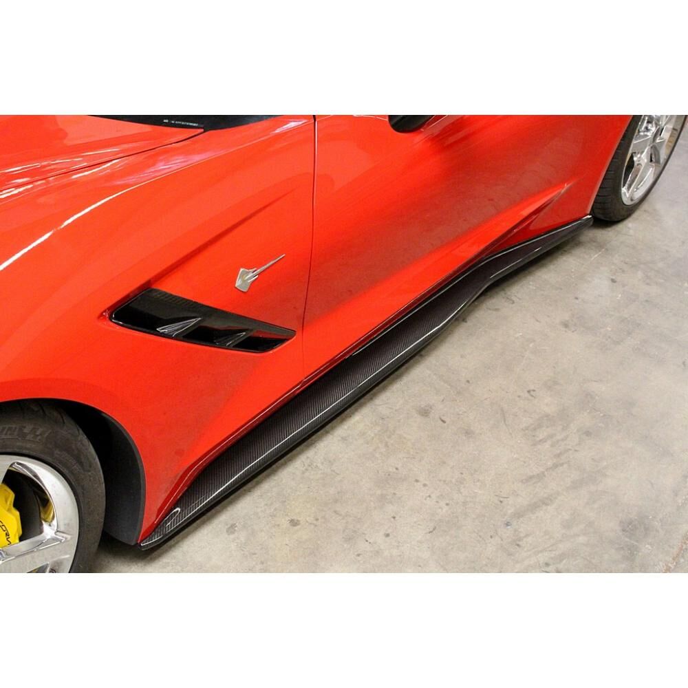 2014-2016 Chevy Corvette C7 APR Carbon Fiber Side Splitters/Rocker Extensions